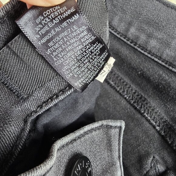 Express Jeans Fringe Legging Mid-Rise Skinny Jeans Black Denim Womens Size 6R - Picture 8 of 10